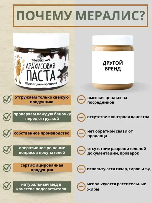 шоколадно -ореховая паста с медом 0.5 кг Мералис, 0,5 кг, фото 4