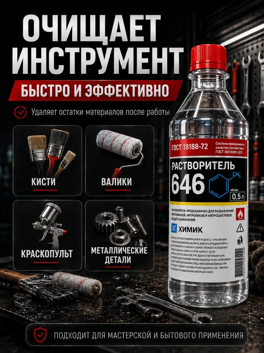 ХИМИК Раствориель 646 0,5л, 500 мл, фото 2