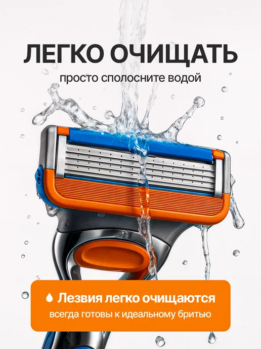 FASSETTO Станок для бритья мужской Бритва с кассетами 6 шт 5 лезвий, 6 шт, фото 8