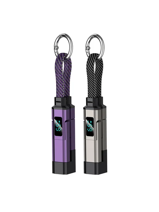 2 шт. 4в1 кемпейдж кабели 65W Type-C Lightning USB-A с диспл, 2 шт, 65 Вт, фото 2