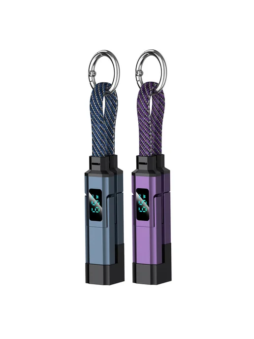2 шт. 4в1 кемпейдж кабели 65W Type-C Lightning USB-A с диспл, 65 Вт, фото 2