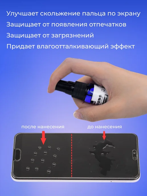 Олеофобное покрытие для экранов смартфонов и планшетов, вариант, фото 4