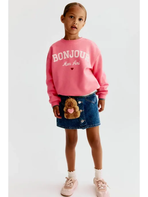 h&M kids Толстовка H&M с принтом, белый, фото 3