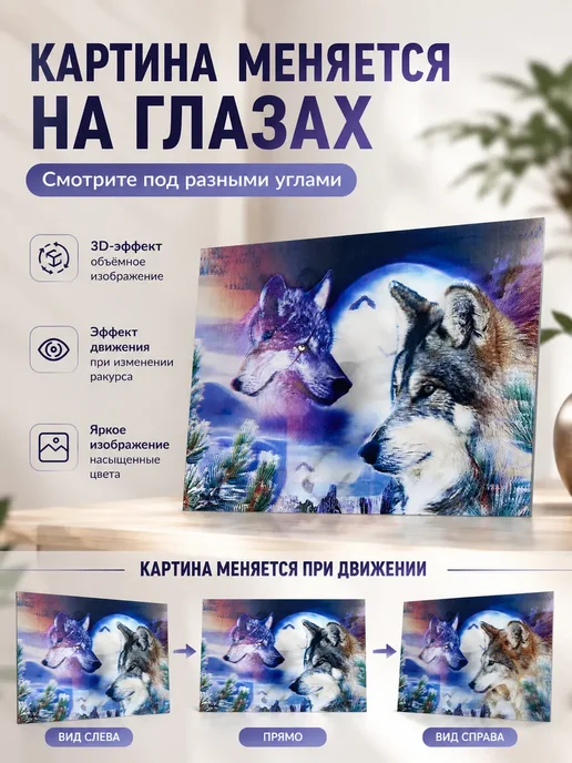 Иха 3D картина, синий, фото 2