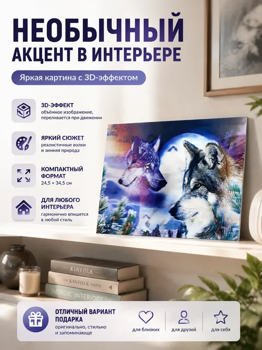 Иха 3D картина, синий, фото 3