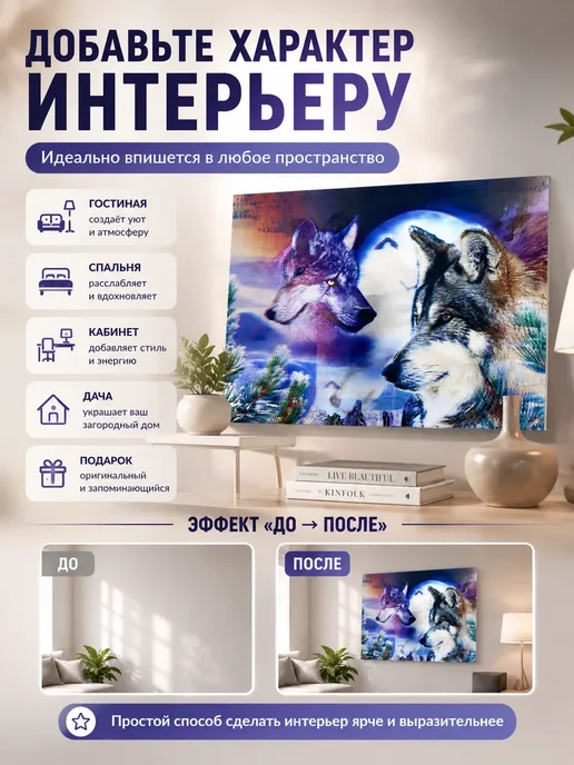 Иха 3D картина, синий, фото 4