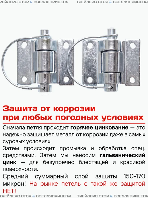 Trailers Store Петли борта для прицепа легкового разборные (2 штуки), 2 шт, фото 2