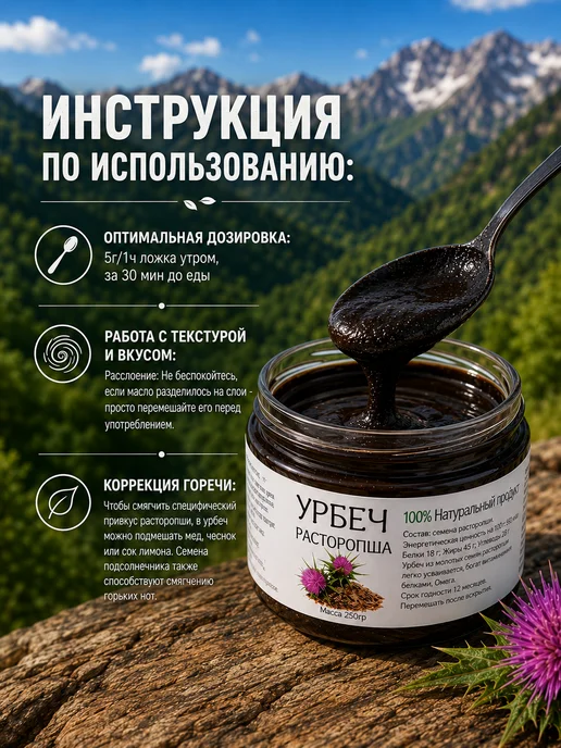 Урбеч дагестанский из расторопши без сахара, вариант, фото 3