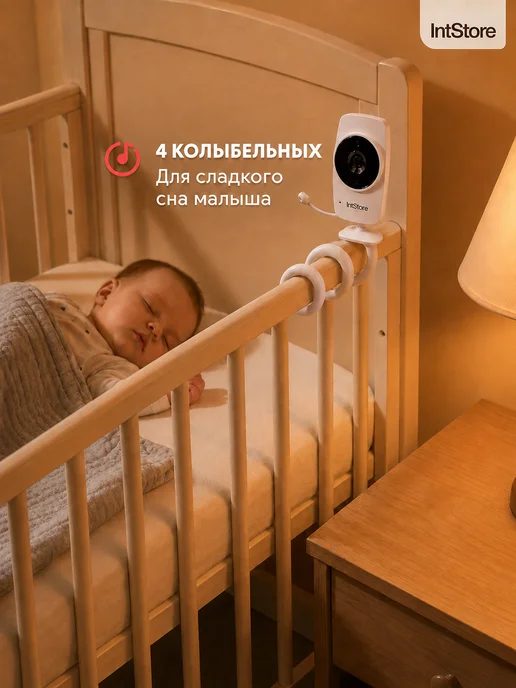 IntStore Видеоняня с монитором радионяня беспроводная, белый, фото 6