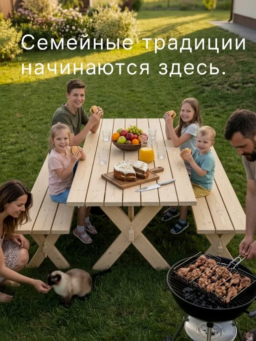 Dipriz Скамейка садовая, 200х44х44, Осло массив сосны бейц, 44x44, фото 3