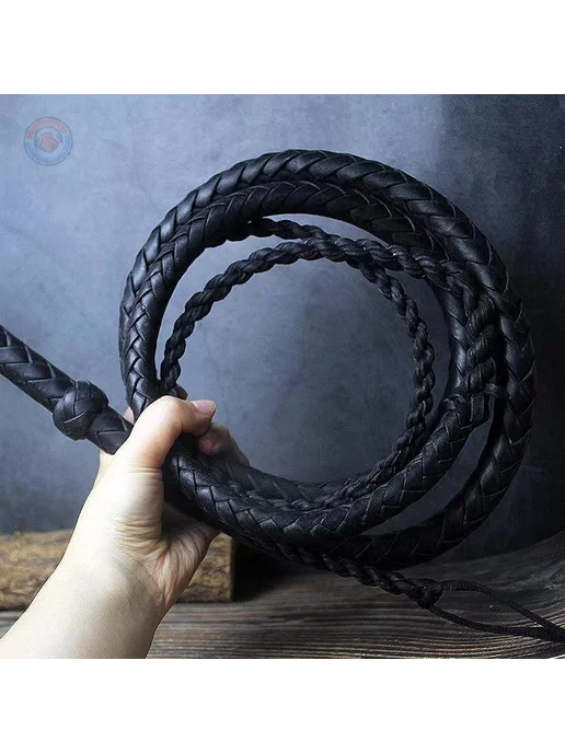 Кнут из натуральной кожи быка для всадника и ролевых игр 1,9, вариант, фото 2