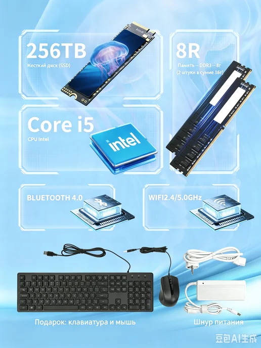 Моноблок компьютер 27" 8 256 GB-i5, белый, фото 3