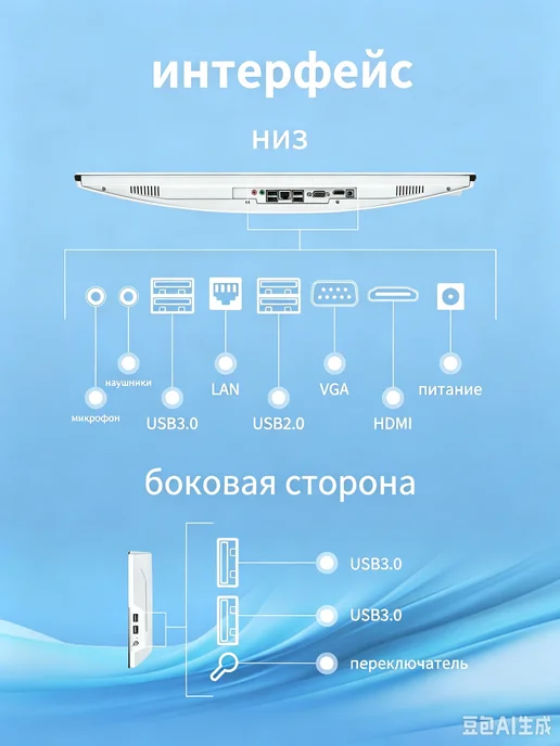 Моноблок компьютер 27" 8 256 GB-i5, белый, фото 4