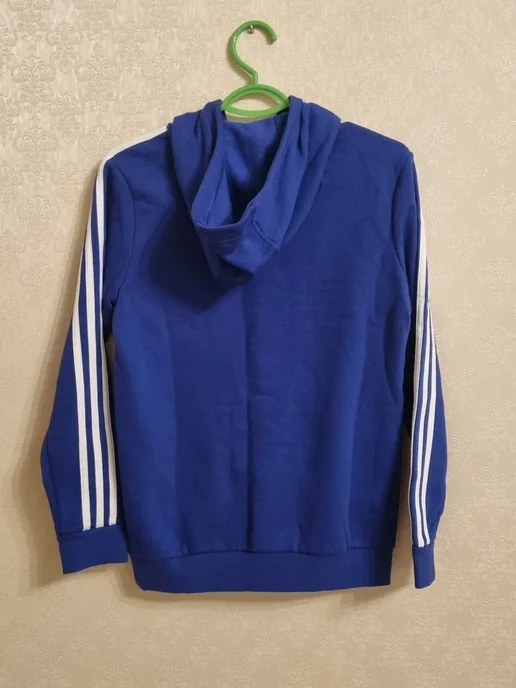 adidas Худи утепленное с флисом J 3S TIB FL HD, синий, фото 3