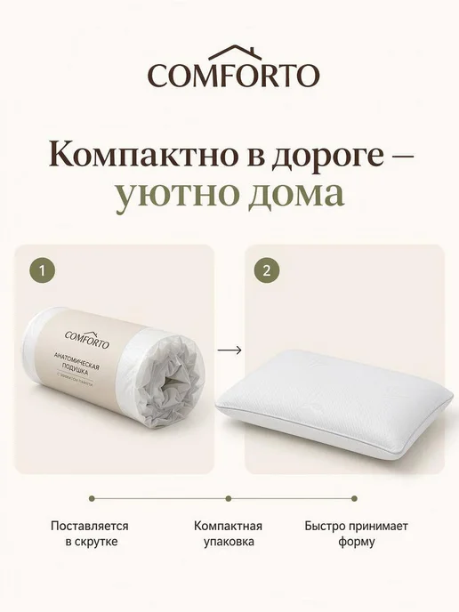 COMFORTO Подушка ортопедическая для сна детская 35х55 см, вариант, фото 7