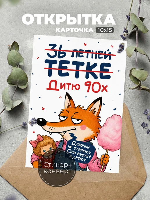 История открыток Открытка с днем рождения 36 лет с приколом, синий