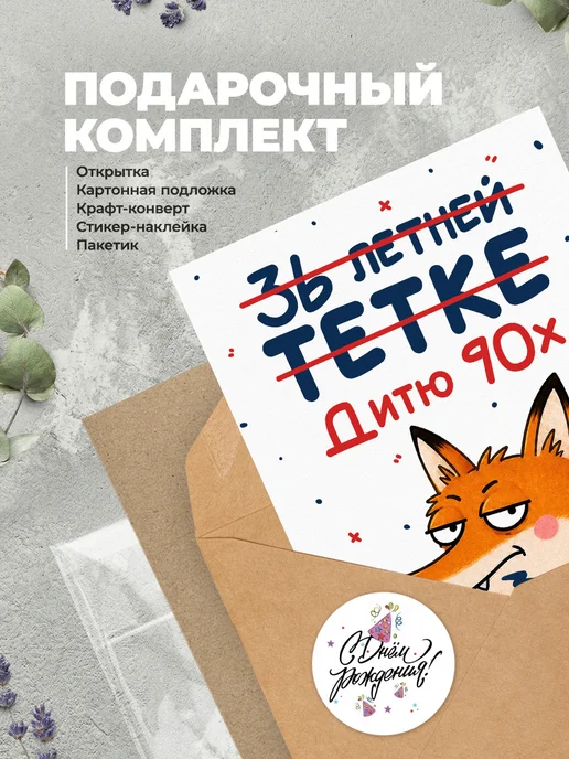 История открыток Открытка с днем рождения 36 лет с приколом, синий, фото 4
