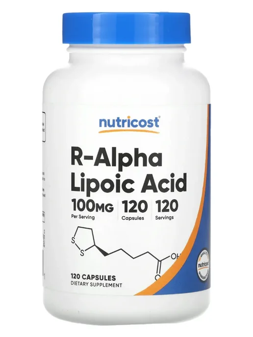 Nutricost R-альфа-липоевая кислота (R-ALA), 100 мг, 120 капсул, вариант, фото 3