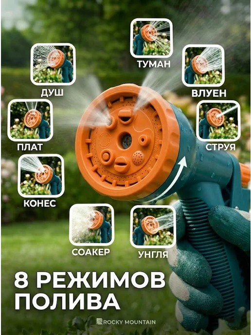 Шланг поливочный на катушке Шланг садовый, синий, фото 2