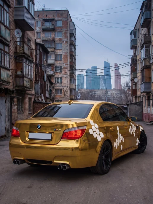Наклейкин Наклейка на авто "Соты" - 30 штук, белый, фото 3