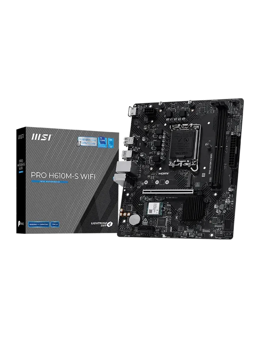 MSI Материнская плата PRO H610M-S WIFI LGA1700 Intel H610 mATX R