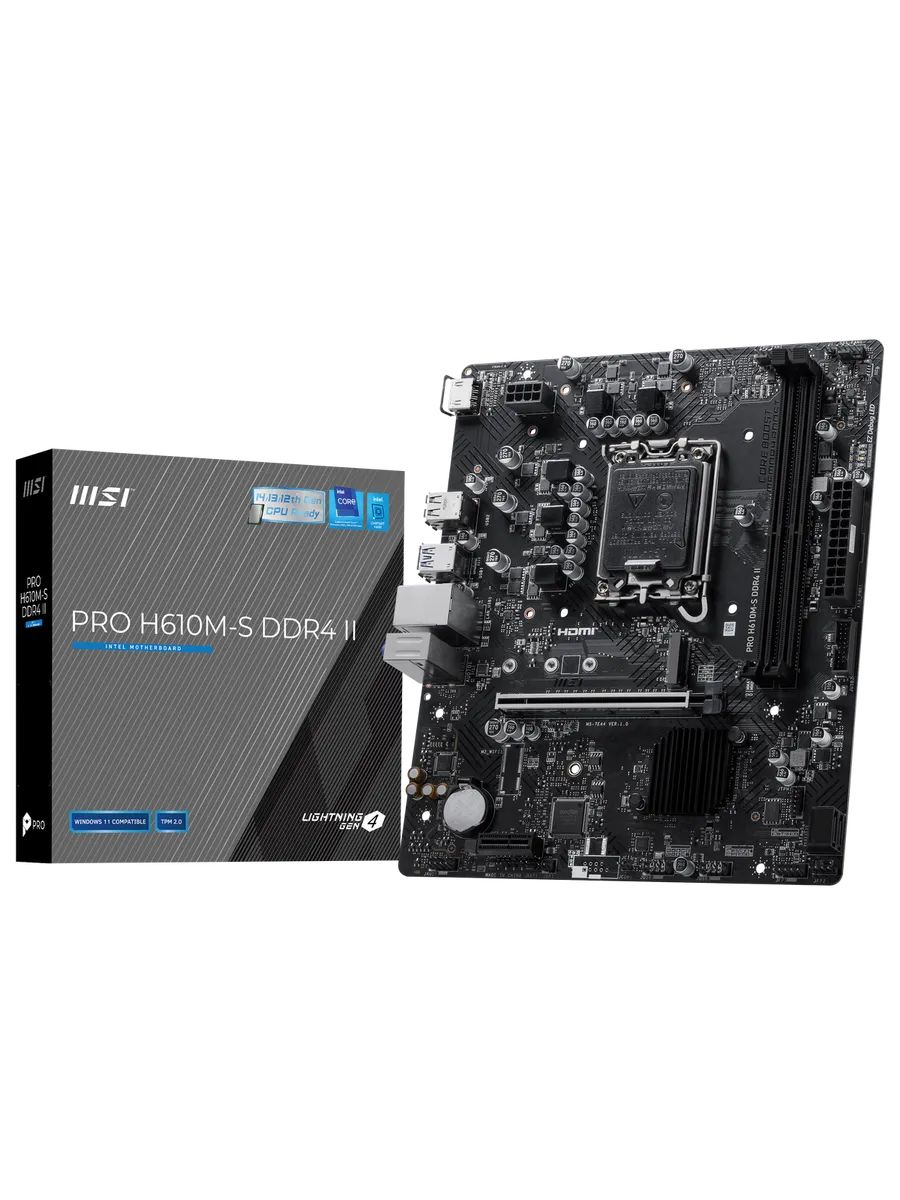 MSI Материнская плата PRO H610M-S DDR4 II LGA1700 Intel H610 mAT