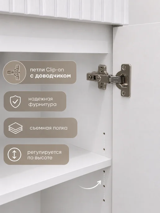 AQVIL Тумба под раковину в ванную напольная 60 Selia Белый, белый, фото 4