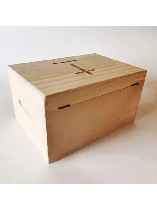 Ящик для пожертвований из массива сосны, 29x20.5x16 см, 29x20.5x16 см, фото 2