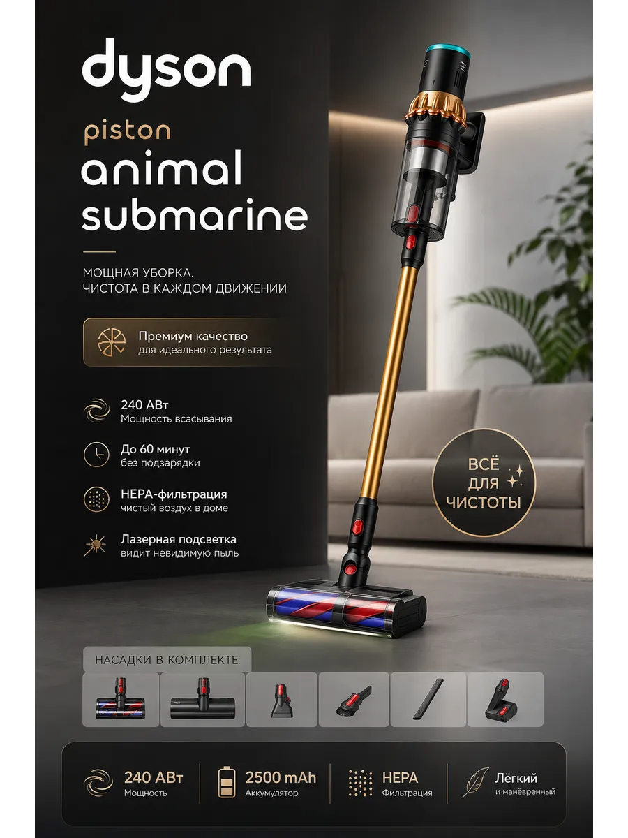 Dyson Вертикальный пылесос для дома V16S Piston Animal