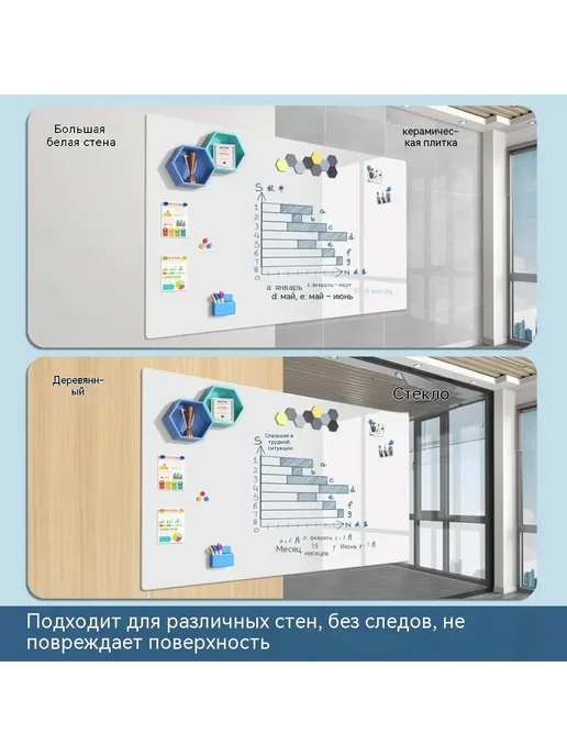 Съемные наклейки на стену в виде доски, белый, фото 2
