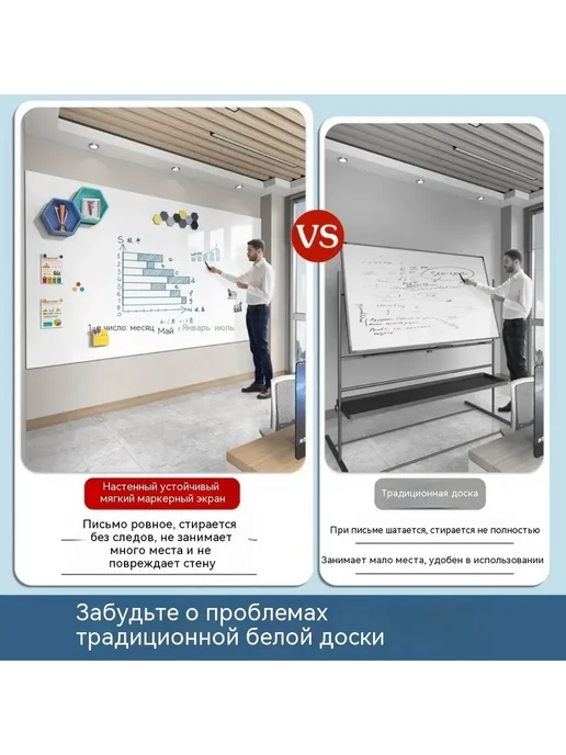 Съемные наклейки на стену в виде доски, белый, фото 3