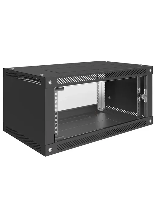 Шкаф телекоммуникационный настенный 19" 4U 550x450 черный, 550x450, черный, фото 2