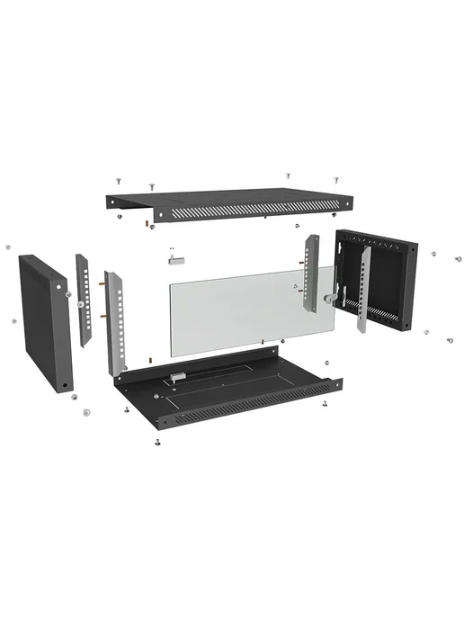 Шкаф телекоммуникационный настенный 19" 4U 550x450 черный, 550x450, черный, фото 3