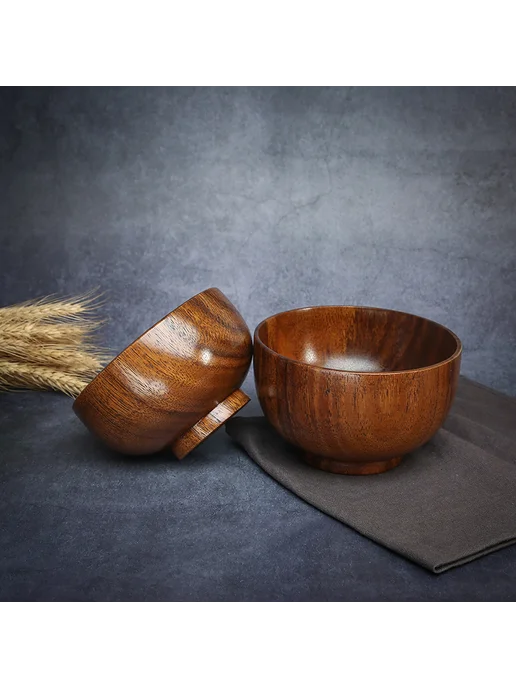 Нет бренда Деревянная миска для салата, 16x4 см, натуральная посуда, 16x4 см, фото 2