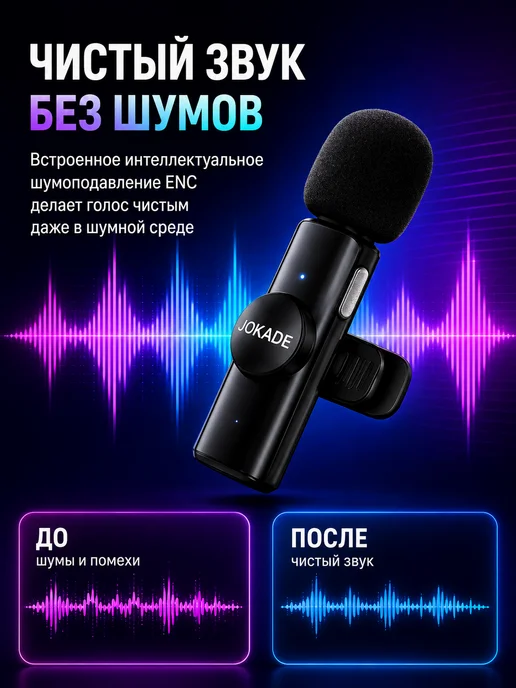 Микрофон петличный беспроводной для телефона для iphone/android, 1 шт, фото 3