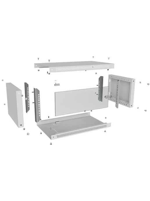 Шкаф телекоммуникационный настенный 19" 4U 550x450 черный, 550x450, серый, фото 4