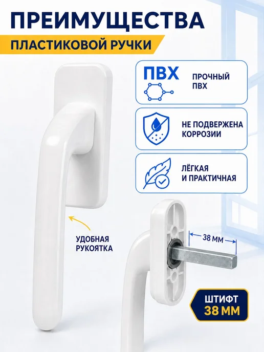Железно Ручка для пластиковых окон Удача, белый, фото 2