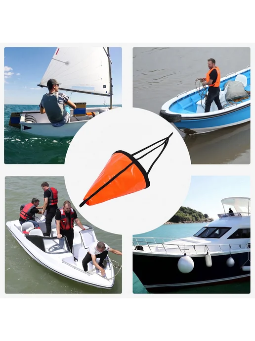 Дрифт-скок Sea Anchor для SUP каяк - оранжевый средний, оранжевый, фото 7