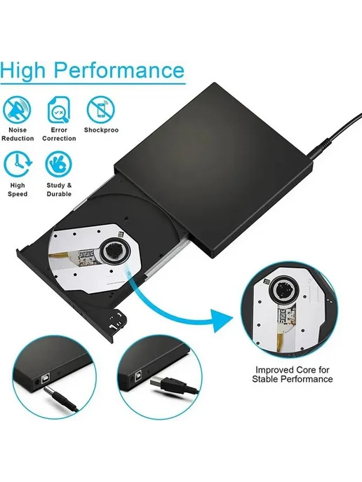 Дисковод внешний CD DVD USB 2.0, вариант, фото 4