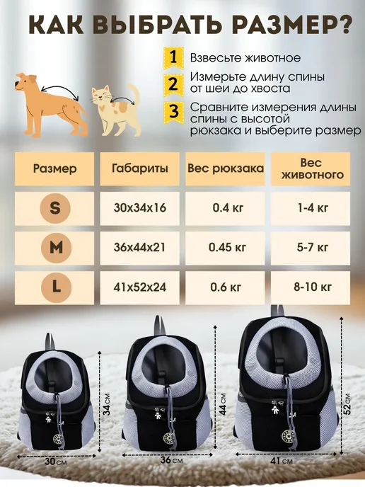 Рюкзак переноска для собак и кошек, черный, фото 3