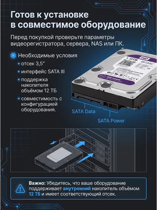 Жесткий диск Western Digital WD122PURX SATAIII refreshed, вариант, фото 5