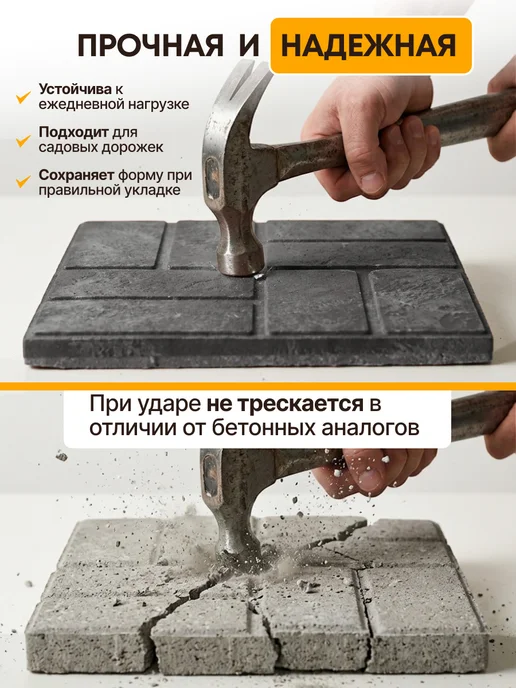 ОНЕСТ ПОЛИМЕР Плитка тротуарная полимерпесчаная 25х25, графит, 8 шт, 16 шт, фото 7
