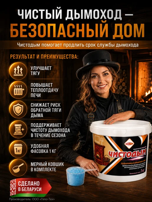 тапо Очиститель дымохода "ЧИСТОДЫМ" 1кг, 1 кг, фото 2