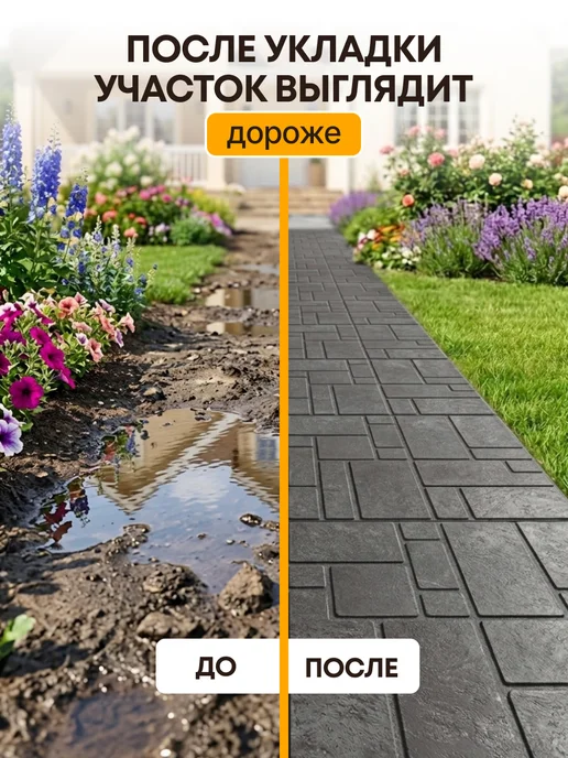 ОНЕСТ ПОЛИМЕР Плитка тротуарная полимерпесчаная 33х33, графит, 6 шт, 6 шт, фото 3