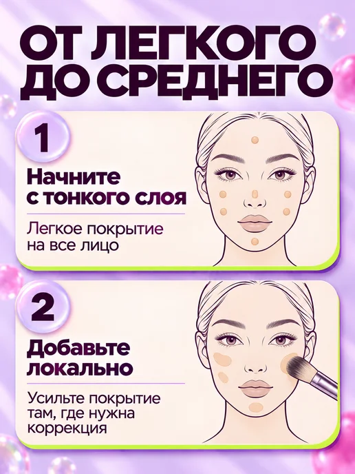 PrettyGirl Тональный крем для лица очень светлый 01 слоновая кость, бежевый, фото 3
