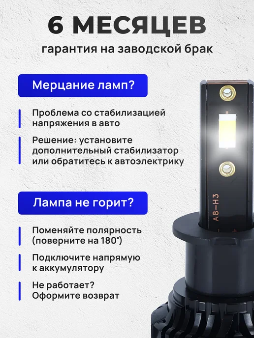 ZMB Светодиодная H7 led лампа автомобильная Н7 лед ближний свет, вариант, фото 6