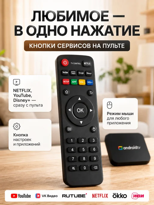 OPENWATCH Андроид Смарт ТВ приставка с Wi-Fi, черный, фото 3