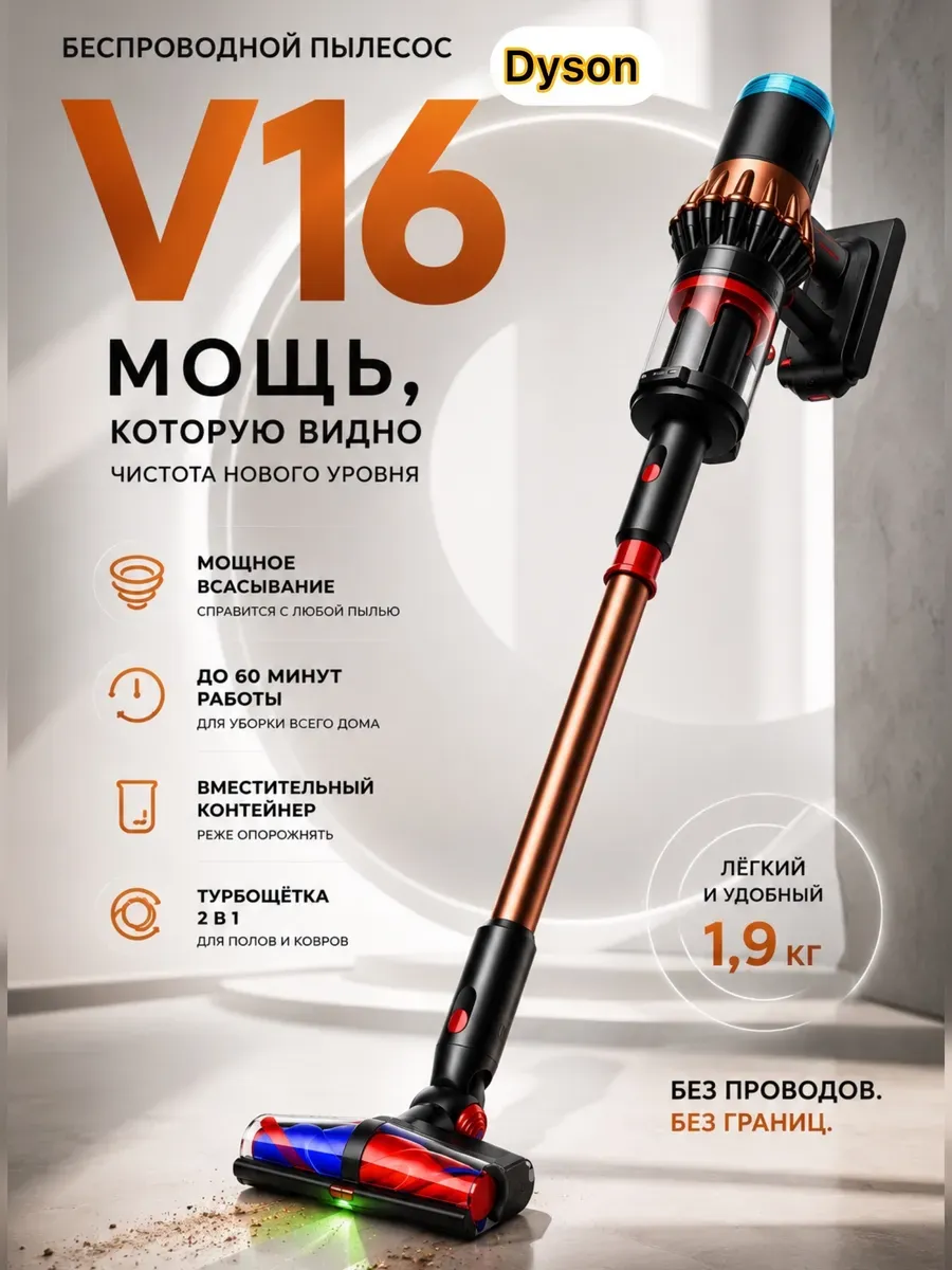 Беспроводной пылесос V16s Detect Absolute Dyson 1473823859 купить за 66 715 ₽ в интернет‑магазине Wildberries