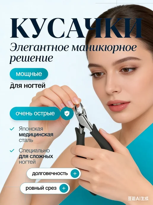 Кусачки для ногтей педикюрные Орлиный клюв, черный