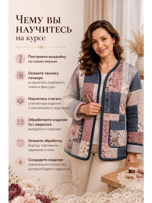 Куртка-телогрейка курс по пошиву, голубой, фото 2